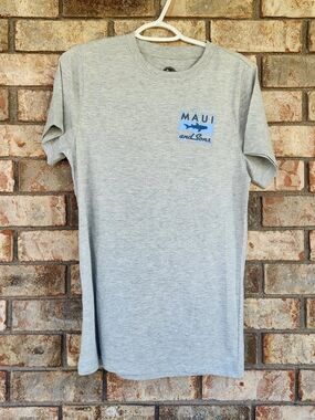 Maui and Sons Men's Small Heather Gray Logo T-Shirt